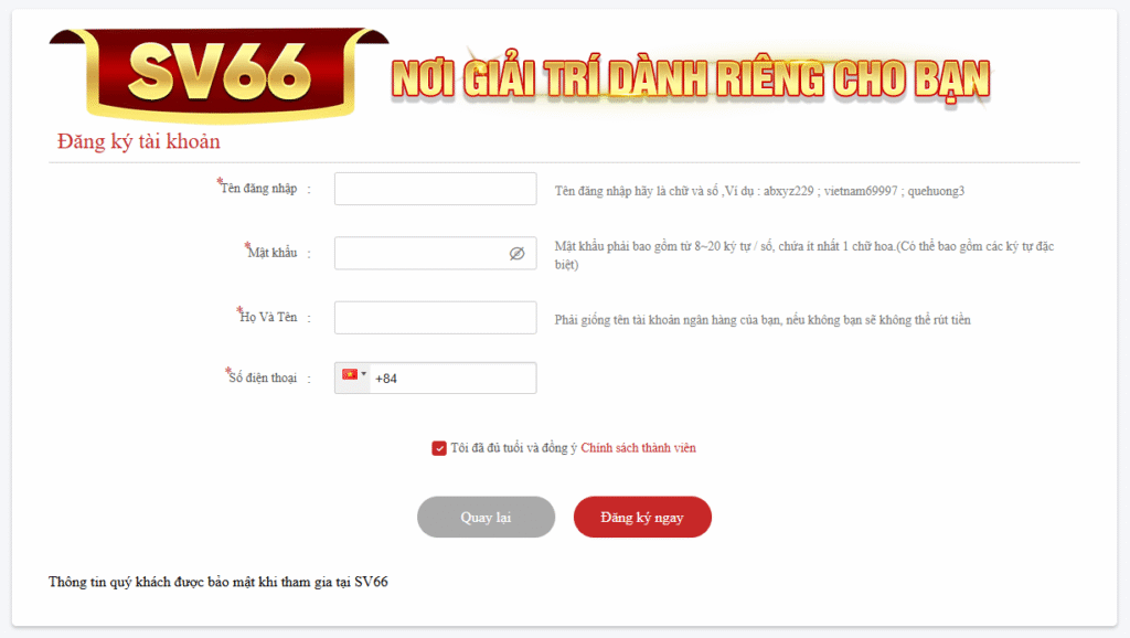 Hướng dẫn đăng ký SV66 nhanh chóng